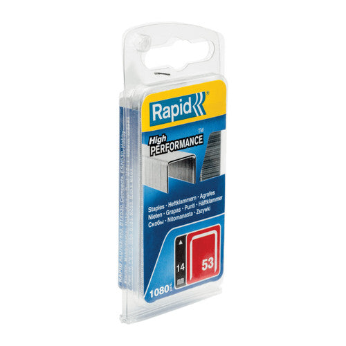 Rapid No.53 Finewire Staples 14mm Box 1080 Pack of 5