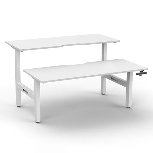 Rapidline Boost Crank Back to Back Workstation 1200 x 750mm Natural White / White Satin