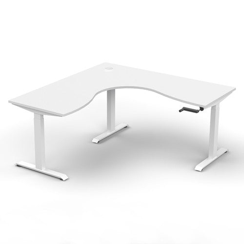 Rapidline Boost Crank Corner Workstation 1800 x 1500 x 750mm Natural White / White Satin