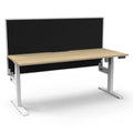 Rapidline Boost Light Single Sided Workstation 1200 x 750mm with Screen Natural Oak / White Satin