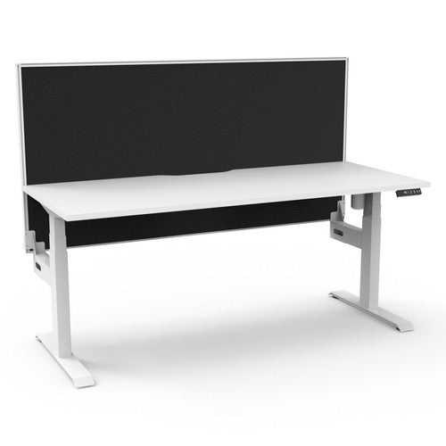 Rapidline Boost Light Single Sided Workstation 1500 x 750mm with Screen Natural White / White Satin