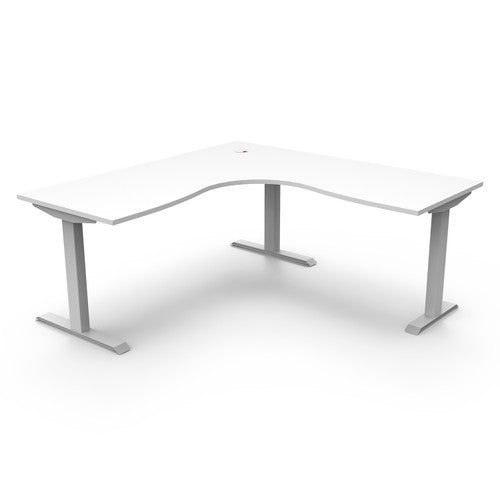 Rapidline Boost Static Corner Workstation 1800 x 1800 x 750mm Natural White / White Satin