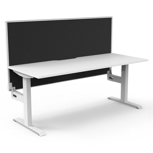 Rapidline Boost Static Single Sided Workstation 1800 x 750mm with Screen Natural White / White Satin