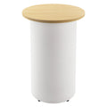 Rapidline High Bar Table Round Drum Base 600mm Diameter Natural Oak / White