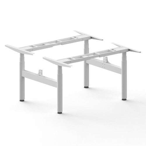 Rapidline Height Adjustable Frame Only White for Halo Plus Back to Back Workstation