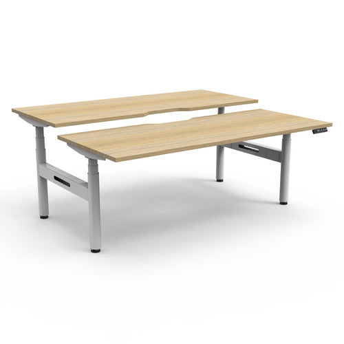 Rapidline Halo Plus Back to Back Workstation 1200 x 750mm Natural Oak / White Satin
