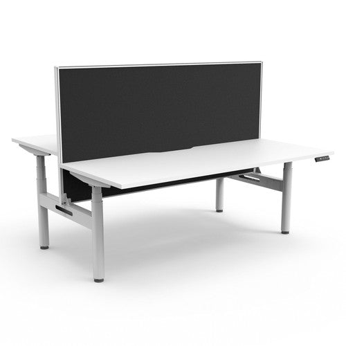 Rapidline Halo Plus Back to Back Workstation 1200 x 750mm with Screen Natural White / White Satin