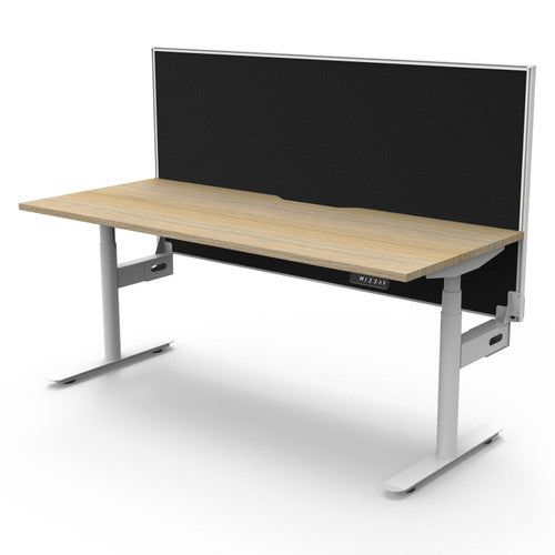 Rapidline Halo Plus Single Sided Workstation 1200 x 750mm with Screen Natural Oak / White Satin