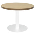 Rapidline Estilo Round Coffee Table Flat Disc Base 600mm Diameter Natural Oak / White