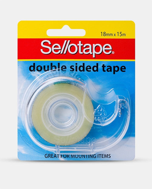 Sellotape Double Sided Tape with Dispenser 18mm x 15m Pack of 8