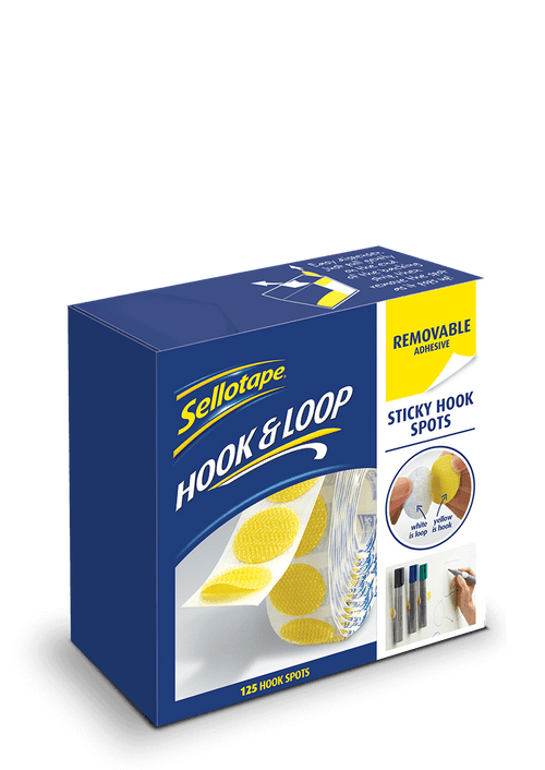 Sellotape Hook and Loop Pack of 125 Spots Set of 12