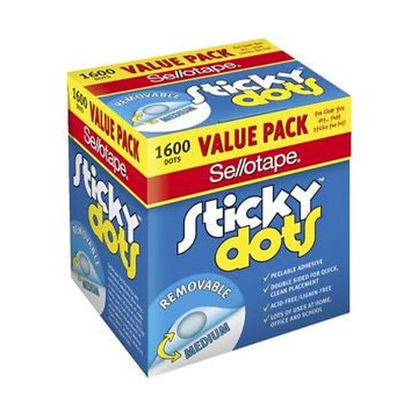 Sellotape Sticky Dots Removable Box of 1600