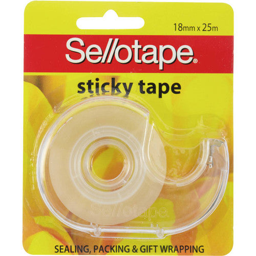 Sellotape Sticky Tape with Dispenser 18mm x 25m Display of 28