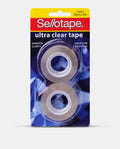 Sellotape Ultra Clear Tape Roll Small 18mm x 25m 2 Rolls Pack of 8 Hangsell