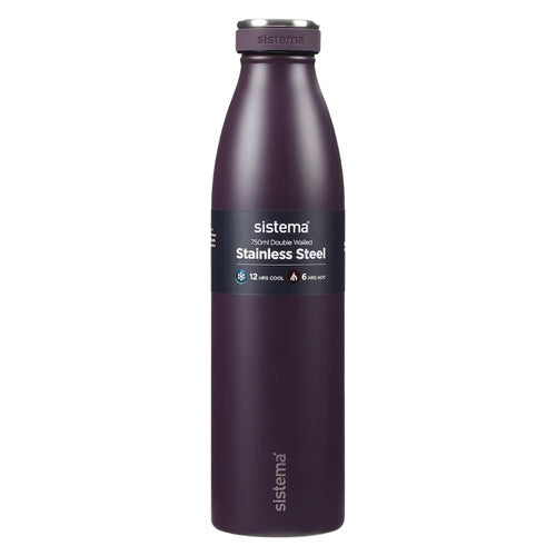 Sistema Stainless Steel Insulated Drink Bottle 750ml Assorted