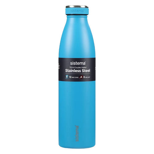 Sistema Stainless Steel Insulated Drink Bottle 750ml Assorted