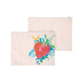 Zart Calico Zip Pouch A3 Undyed Cotton with Zip Closure