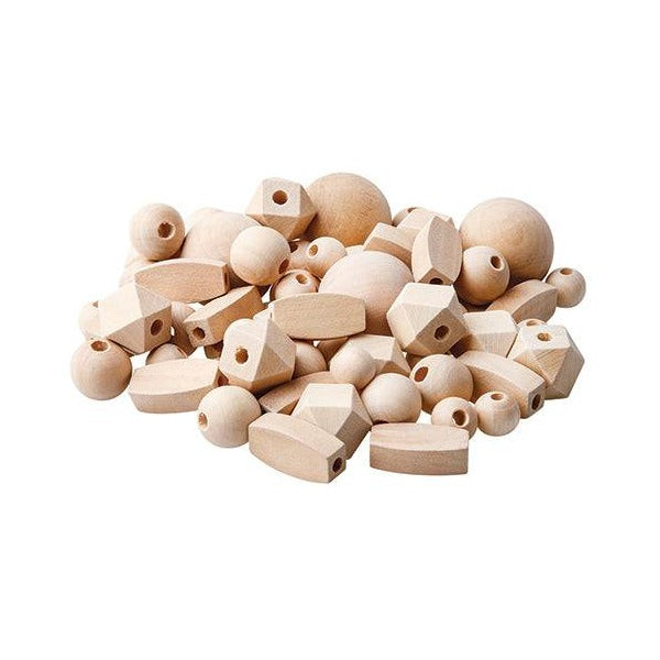 Zart Wooden Natural Beads Assorted Pack of 92