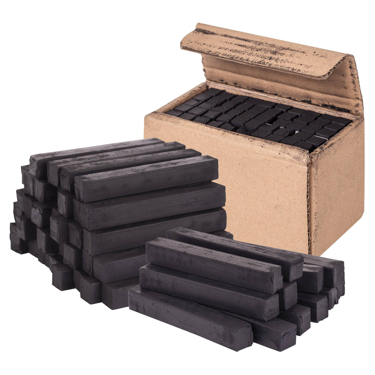 Zart Compressed Charcoal Sticks Black Pack of 12 Low Flake