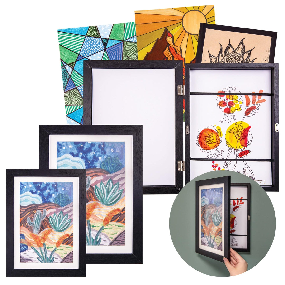Zart Display and Store Snap Frame A4 Black Holds 50 Extra Sheets