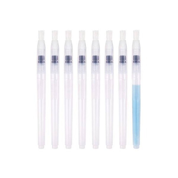Zart Water Brush Refillable Flat Pack of 8 Built-In Water Reservoir