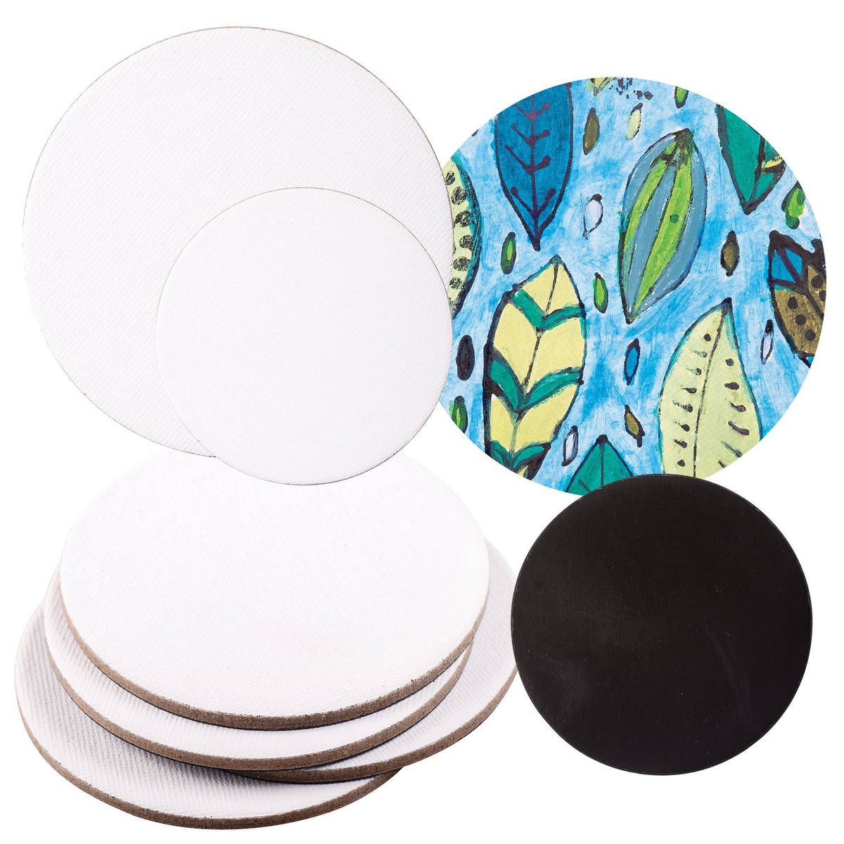 Zart Magnetic Canvas Board Round 7.5cm Pack of 4
