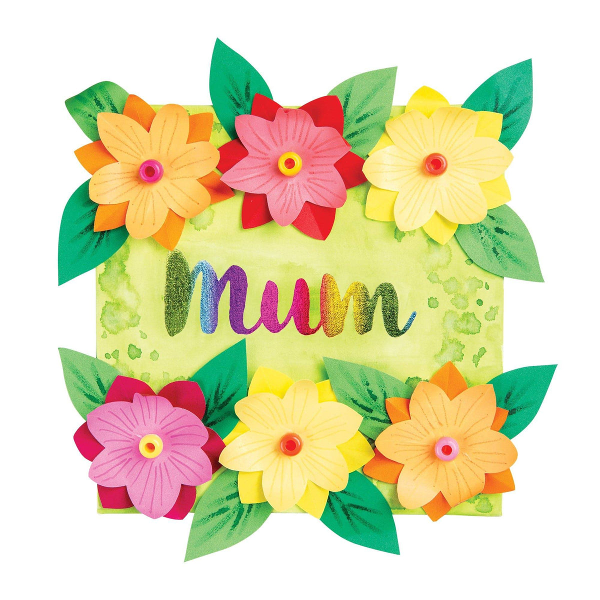 Zart DIY Foil Mother's Day Canvas 15 x 15cm Pack of 6