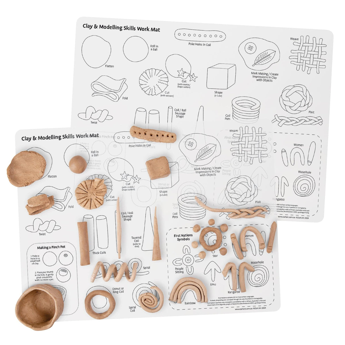 Zart Clay and Modelling Skills Mat Silicone with First Nations Symbols by Jo Wilson