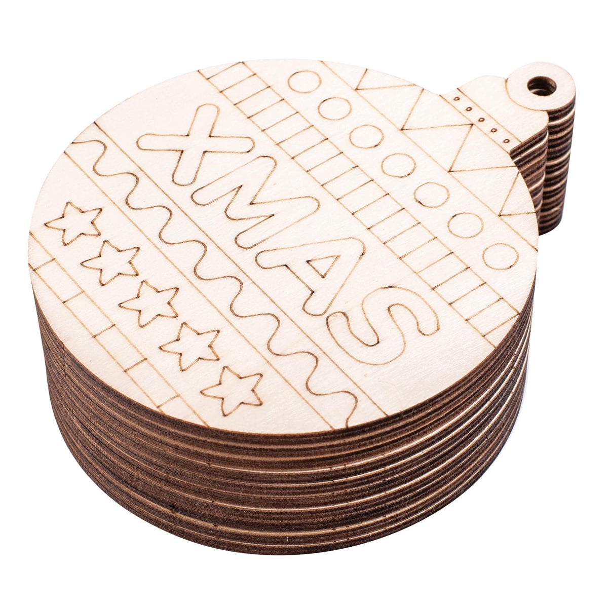 Zart ColourMe Wooden Christmas Baubles Pack of 20