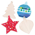 Zart DIY Wooden Christmas Ornaments Assorted Pack of 12