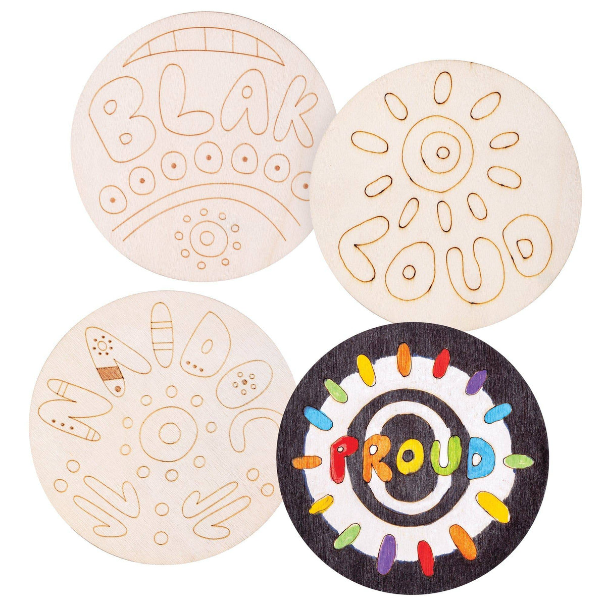 Zart Wooden Coasters NAIDOC Pack of 20