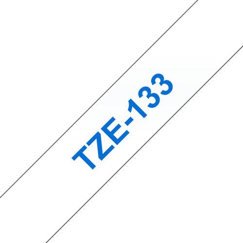 Brother TZe-133 Laminated Label Tape 12mm Blue on Clear