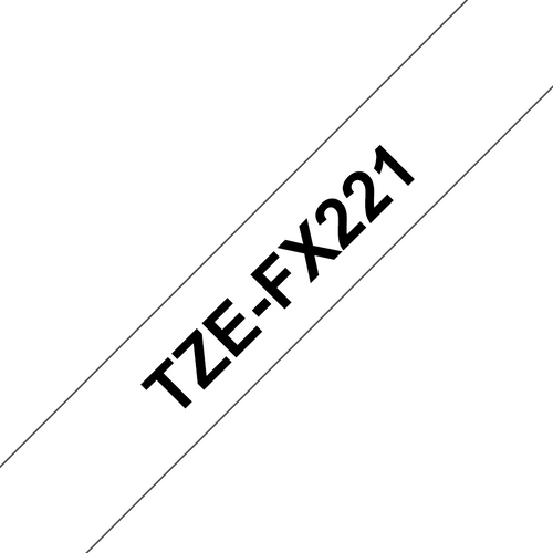 Brother TZe-FX221 Flexible ID Label Tape 9mm Black on White
