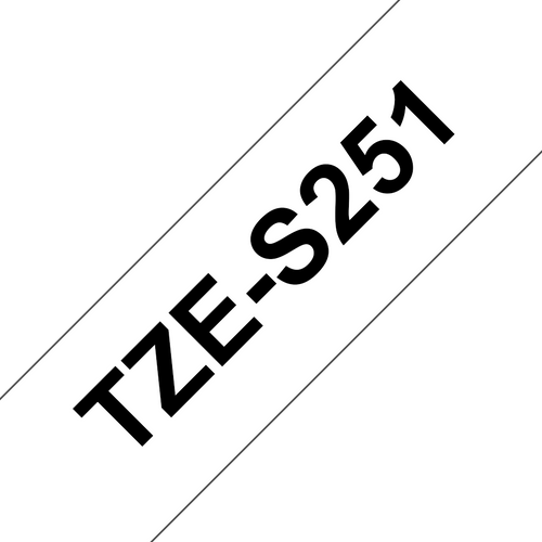 Brother TZe-S251 Strong Adhesive Label Tape 24mm Black on White