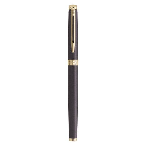 Waterman Hemisphere Metallic Black Gold Trim Fountain Pen Medium Nib