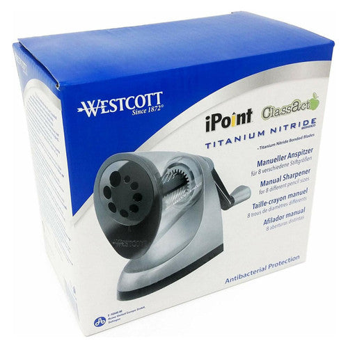 Westcott iPoint ClassAct Manual Pencil Sharpener Antimicrobial