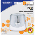 Westcott iPoint Dot Battery Pencil Sharpener White Antimicrobial