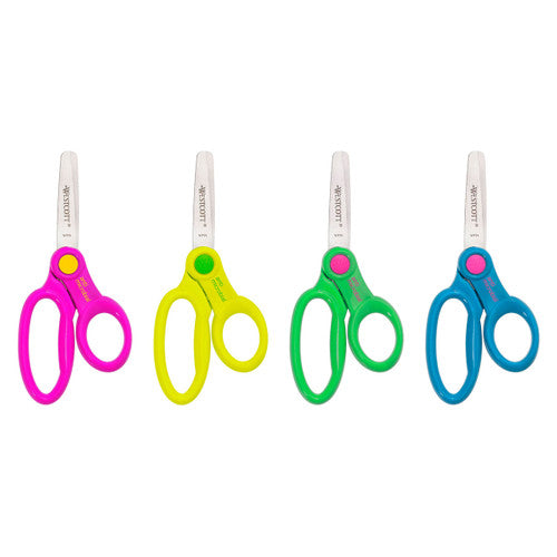 Westcott Kids Anti-Microbial Scissors 127mm Blunt Tip Assorted Colours Box of 12
