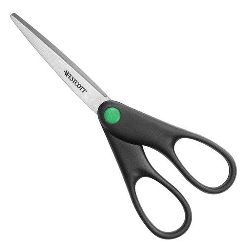 Westcott KleenEarth Scissors 178mm Straight Handle Black Pack of 6